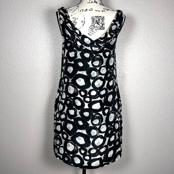 New York & Company Sz 6 100% Silk Mini Shift Cocktail Dress Formal Hunter Green - Picture 2 of 11